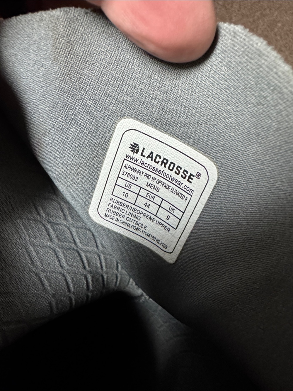 LaCrosse 18” Alpaburly Pro Sitka EVII Uninsulated Rubber Boots Size 10 - Picture 12 of 12